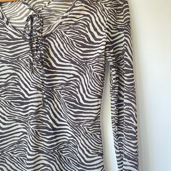 Early 00’s Zebra sheer blouse Small - Picture 2 of 7